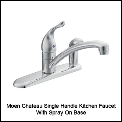 Moen Chateau Single Handle Kitchen Faucet with Spray On Base